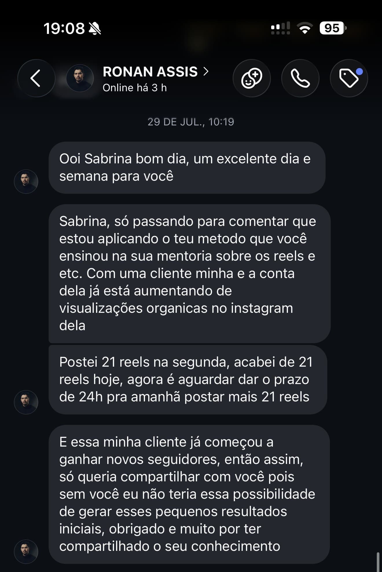 Resultado real de quem aplicou o método